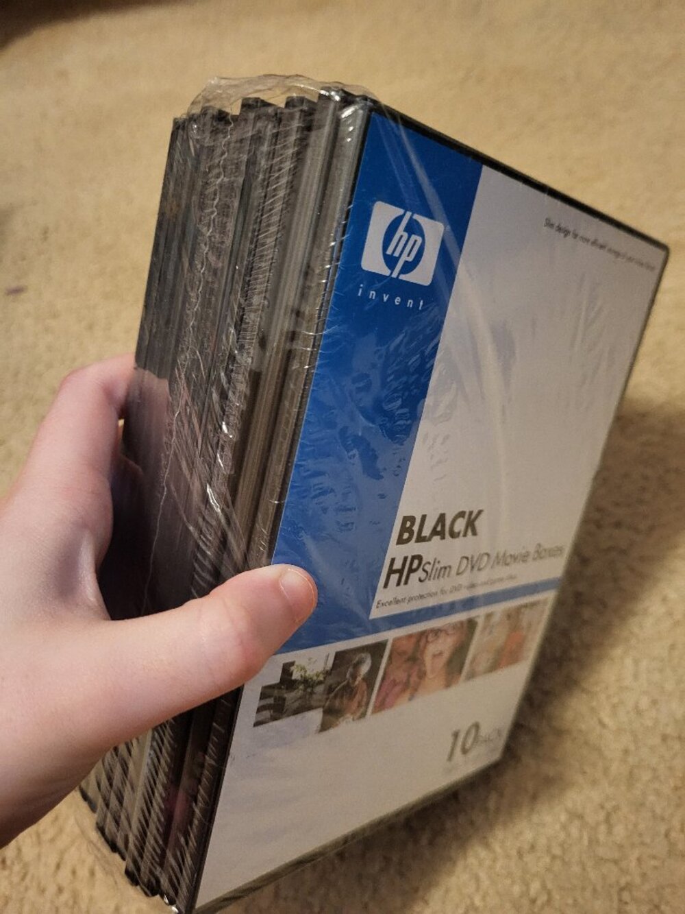 10 Pack HP Invent Black HP Slim DVD Movie Boxes